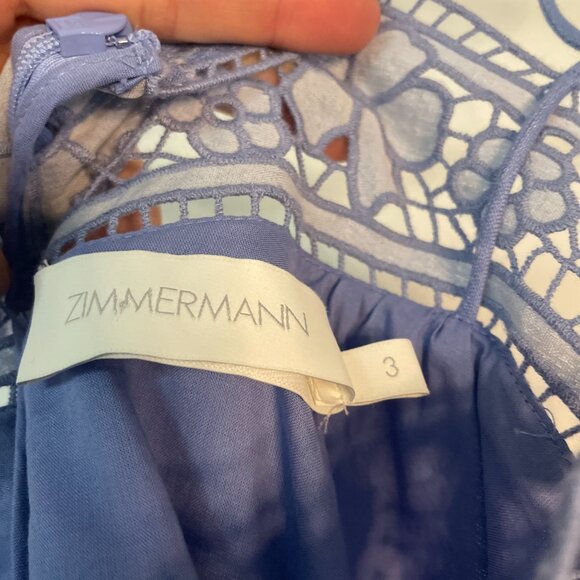 Zimmermann August Belted Linen Midi Dress in Dusty Blue – Size 3 (US 8/10) - Picture 9 of 11